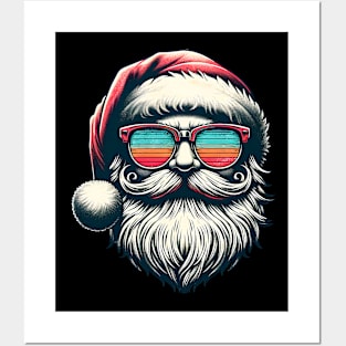 Santa Face Vintage Sunglasses Christmas Xmas Men Women Kids Posters and Art